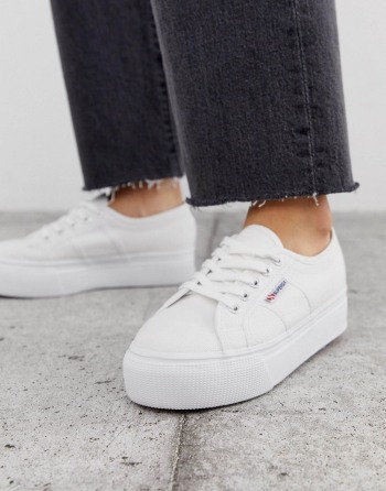 Superga 2790 Flatform 4Cm Bijele - Ženske Tenisice | 84261AOKY